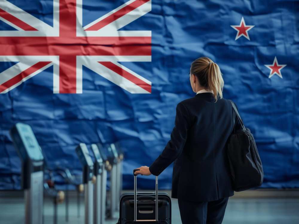 A businessman heading for Newzeeland.