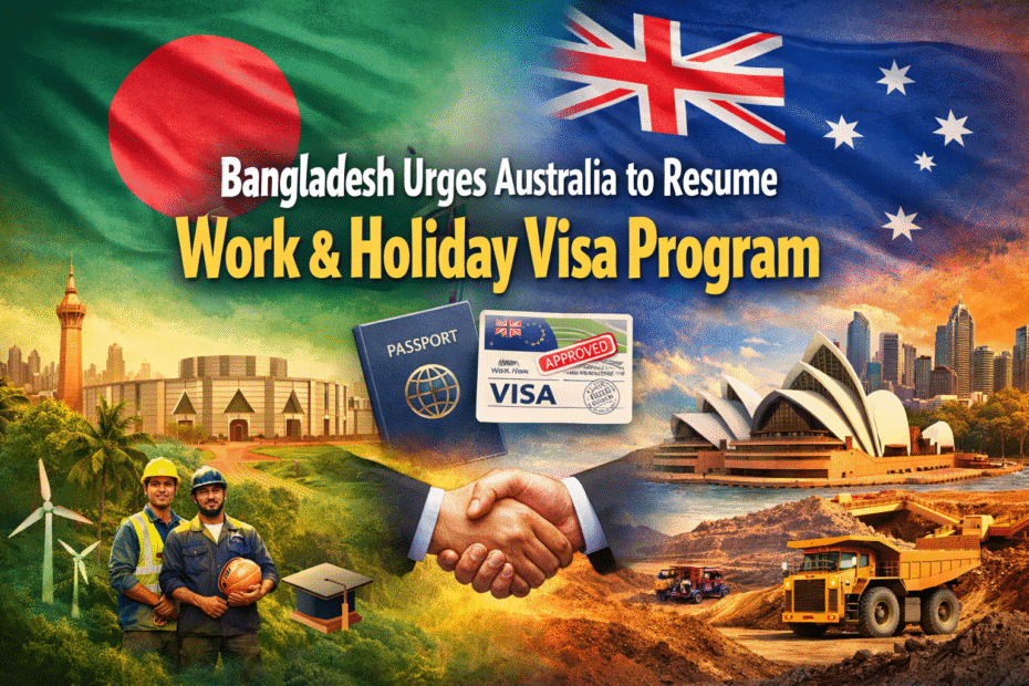 Australia urged by Bangladesh to reopen the Work and Holiday Visa program, supporting youth employment and international work experience