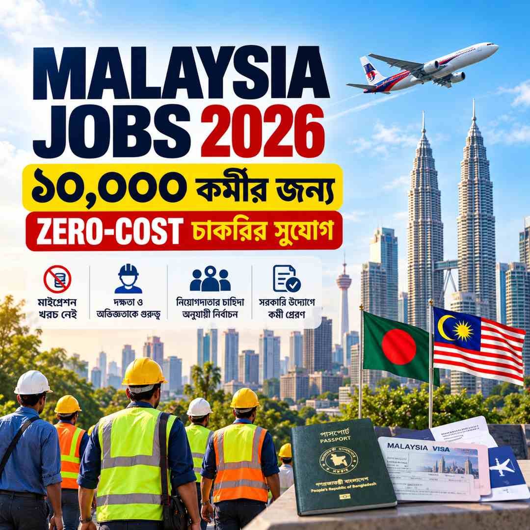 Malaysia jobs 2026 zero cost jobs for 10000 Bangladeshi workers