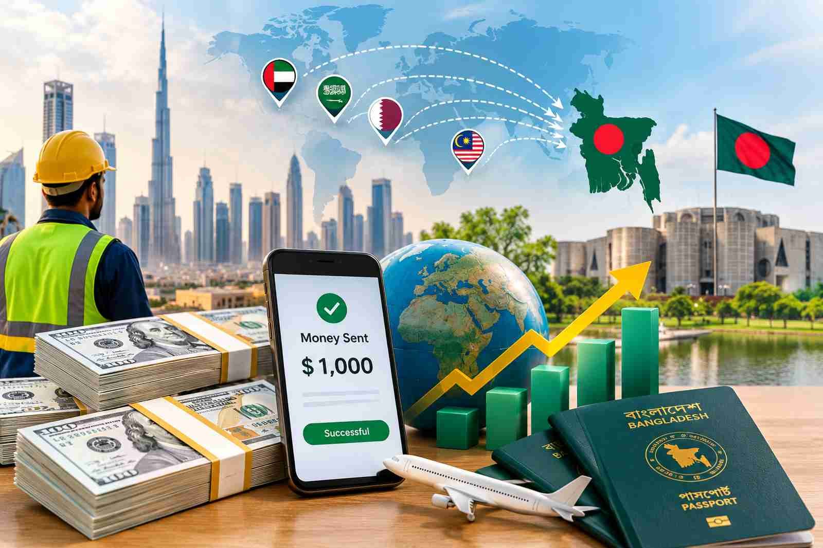 Bangladesh remittance inflow and migrant workers sending money to Bangladesh in September 2026